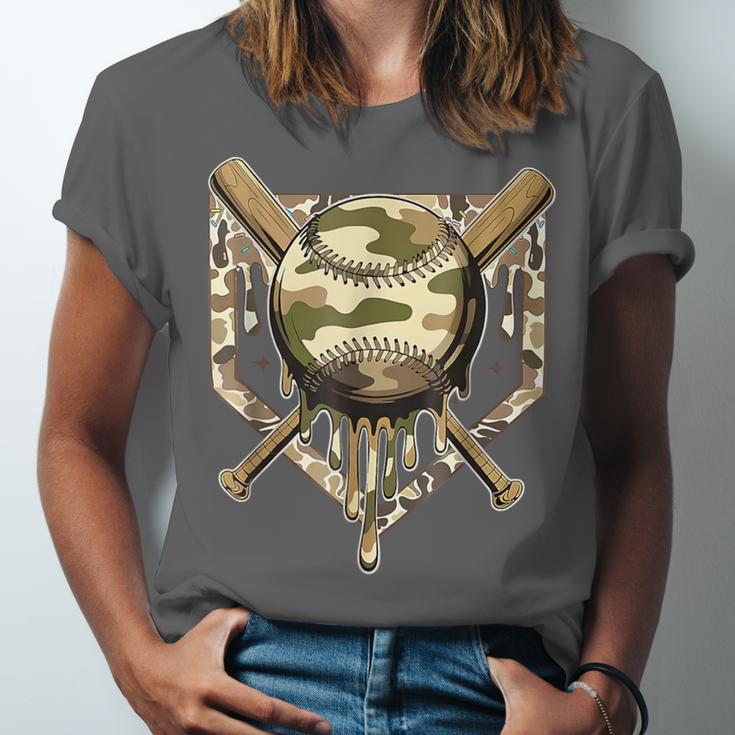 Baseball Drip For Boys Ice Cream Dripping Boys Baseball Camo Unisex Jersey T-Shirt
