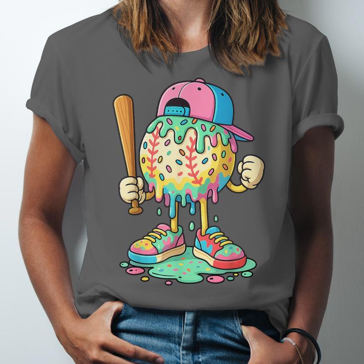 Baseball Drip For Boys Ice Cream Drip Baseball Sport Unisex Jersey T-Shirt