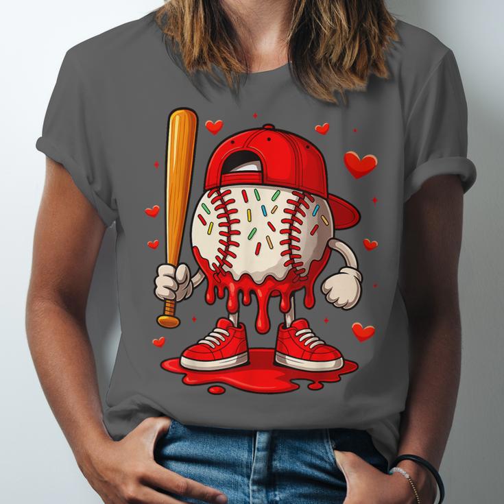 Baseball Drip Ice Cream Apparel Boys Kids Valentines Day Unisex Jersey T-Shirt
