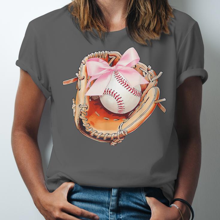 Baseball Drip Ice Cream Coquette Pink Bow Baseball Player Unisex Jersey T-Shirt