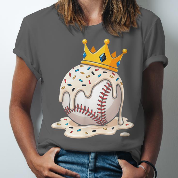 Baseball Drip Ice Cream Crown Melt Graphic Unisex Jersey T-Shirt