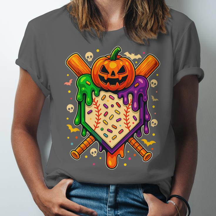 Baseball Drip Ice Cream Drip Halloween Baseball Lovers Unisex Jersey T-Shirt