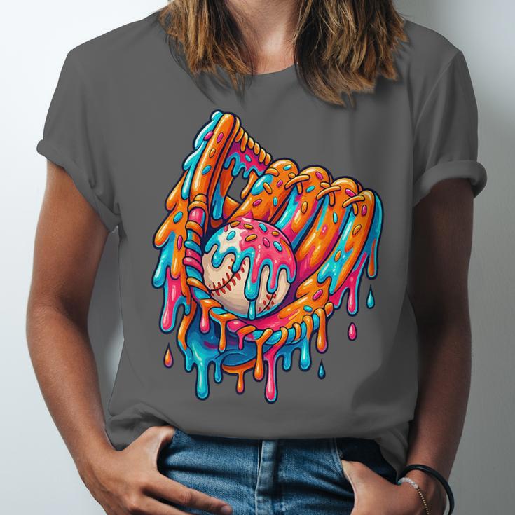 Baseball Drip Ice Cream Sprinkles Baseball Glove For Boys Unisex Jersey T-Shirt