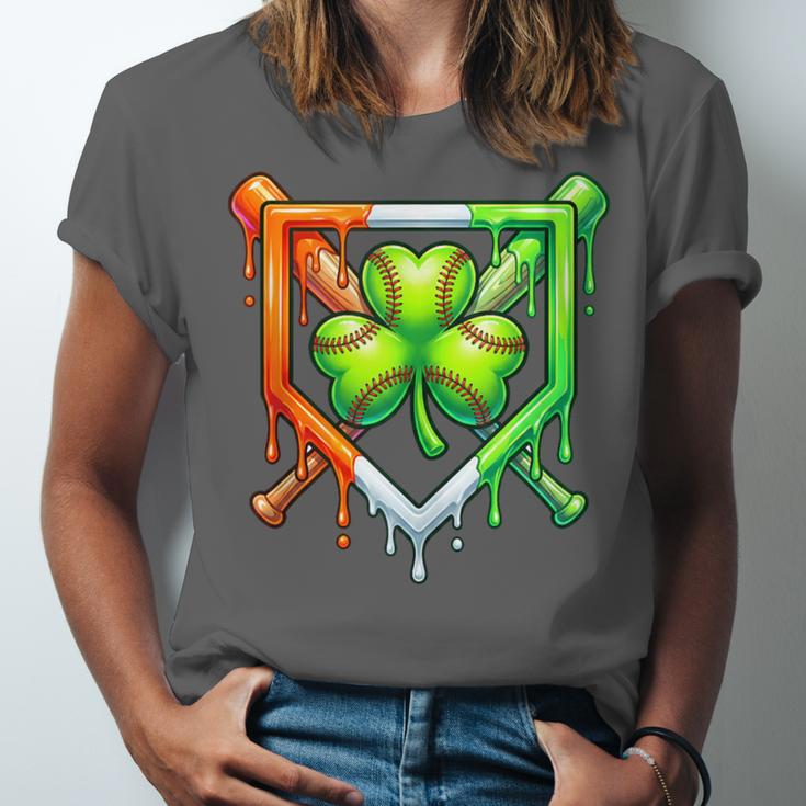 Baseball Drip Ice Cream St Patricks Day Shamrock Lucky Unisex Jersey T-Shirt