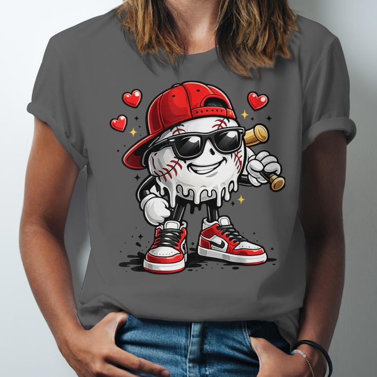 Baseball Drip Ice Cream Valentine’s Day Boys Kids Unisex Jersey T-Shirt