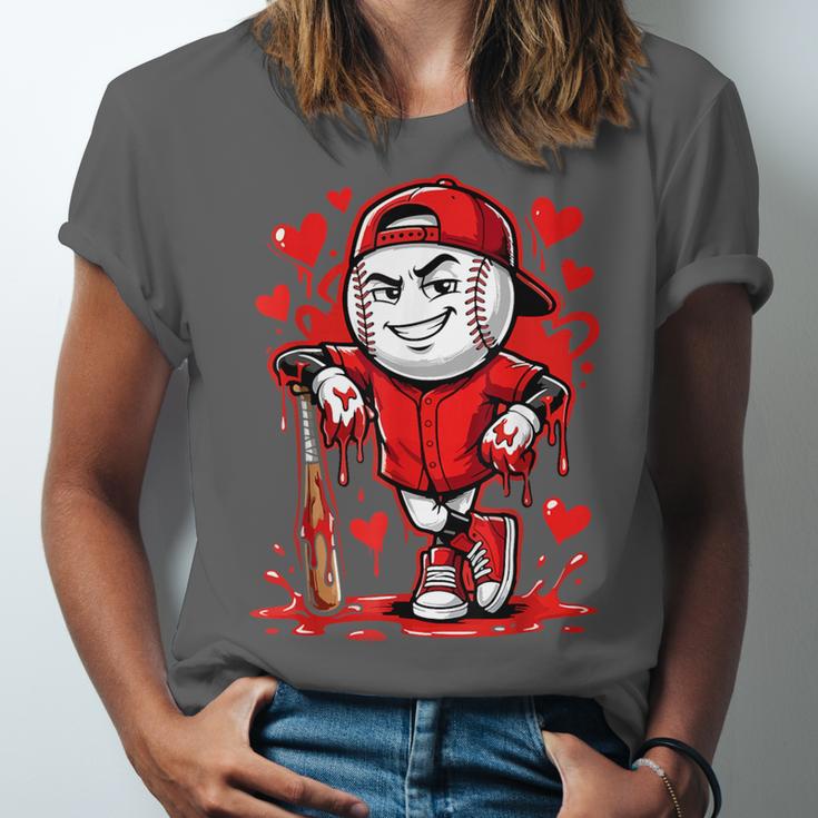 Baseball Drip Icecream Heart Red Valentine Day Boys Kids Unisex Jersey T-Shirt Baseball Drip Icecream Heart Red Valentine Day Boys Kids Unisex Jersey T-Shirt