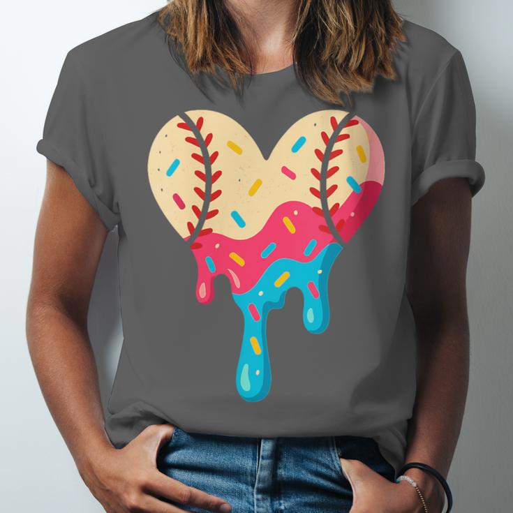 Baseball Drip Melting Ice Cream Baseball Heart Boys Girls Unisex Jersey T-Shirt Baseball Drip Melting Ice Cream Baseball Heart Boys Girls Unisex Jersey T-Shirt