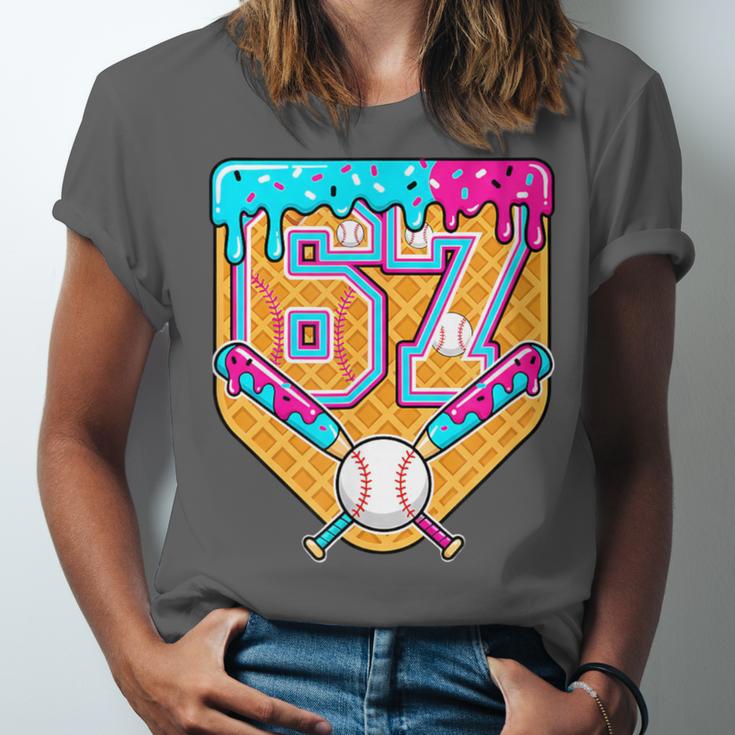 Baseball Drip Number 67 Ice Cream Home Plate Drip Unisex Jersey T-Shirt Baseball Drip Number 67 Ice Cream Home Plate Drip Unisex Jersey T-Shirt