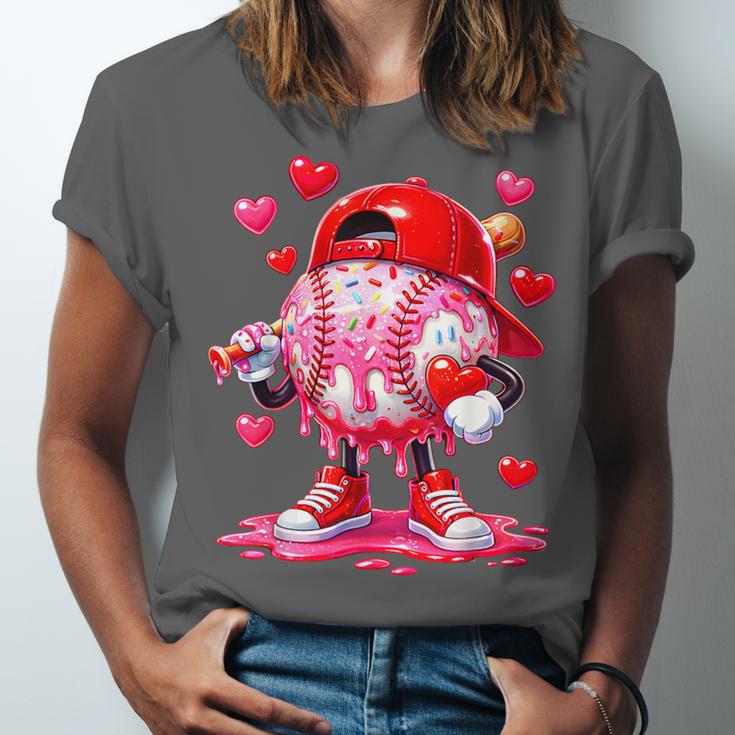 Baseball Drip Valentine Sports Vday Ice Cream Drip Heart Unisex Jersey T-Shirt Baseball Drip Valentine Sports Vday Ice Cream Drip Heart Unisex Jersey T-Shirt