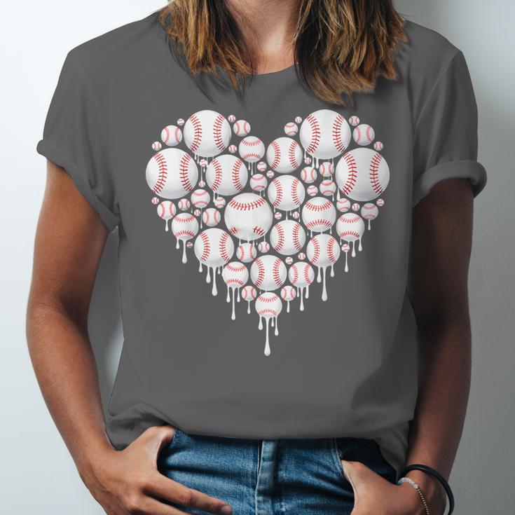 Baseball Heart Drip Valentine's Day Baseball Lover Boys Men Unisex Jersey T-Shirt