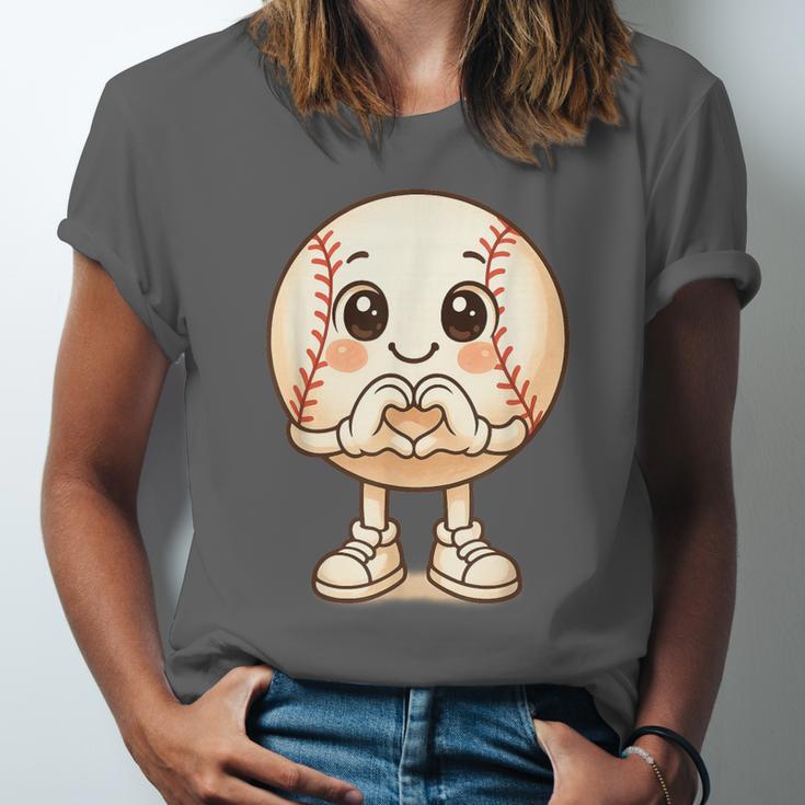 Baseball With Heart Hands Love Cute Baseball Unisex Jersey T-Shirt