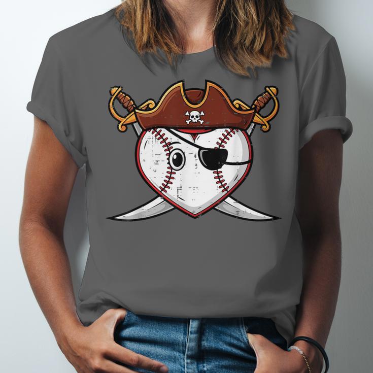 Baseball Heart Pirate Hat Crossed Swords Men Boys Kids Youth Unisex Jersey T-Shirt