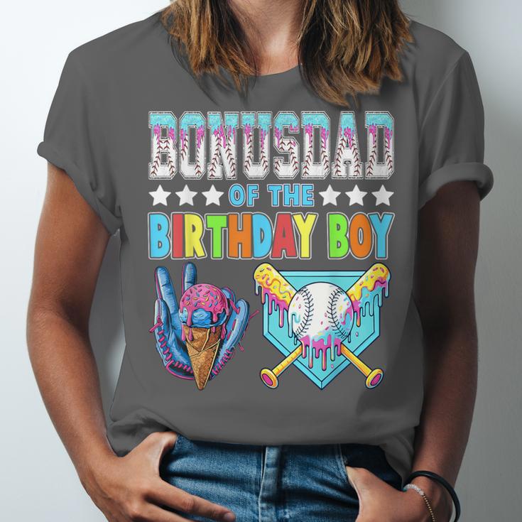Baseball Ice Cream Drip Bonus Dad Of The Birthday Boy Unisex Jersey T-Shirt