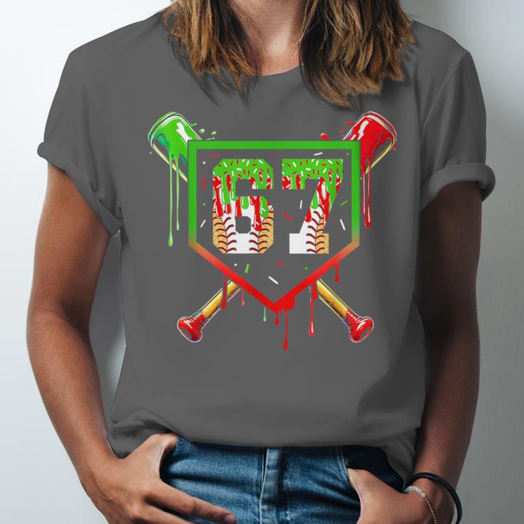 Baseball Ice Cream Drip Number 67 Player 6 7 Christmas Pjs Unisex Jersey T-Shirt Baseball Ice Cream Drip Number 67 Player 6 7 Christmas Pjs Unisex Jersey T-Shirt