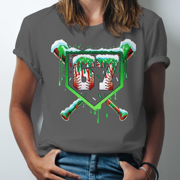 Baseball Ice Cream Drip Number 67 Six Seven Meme Christmas Unisex Jersey T-Shirt Baseball Ice Cream Drip Number 67 Six Seven Meme Christmas Unisex Jersey T-Shirt