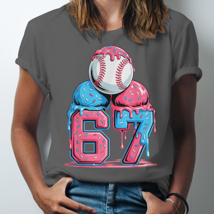 Baseball Ice Cream Drip Six Seven Gen Alpha Meme 67 Unisex Jersey T-Shirt