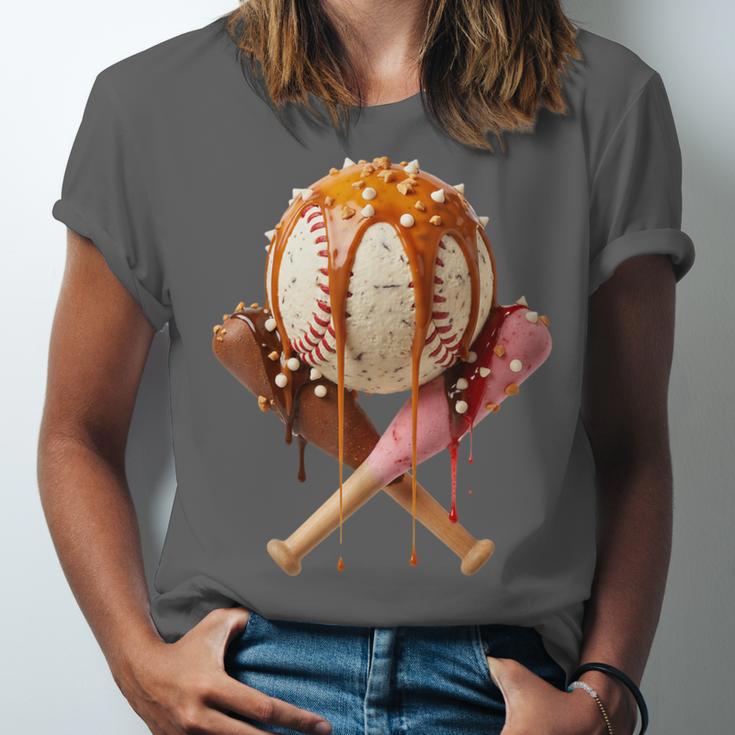 Baseball Ice Cream Drip Style Melting Ice Cream Youth Teen Unisex Jersey T-Shirt Baseball Ice Cream Drip Style Melting Ice Cream Youth Teen Unisex Jersey T-Shirt