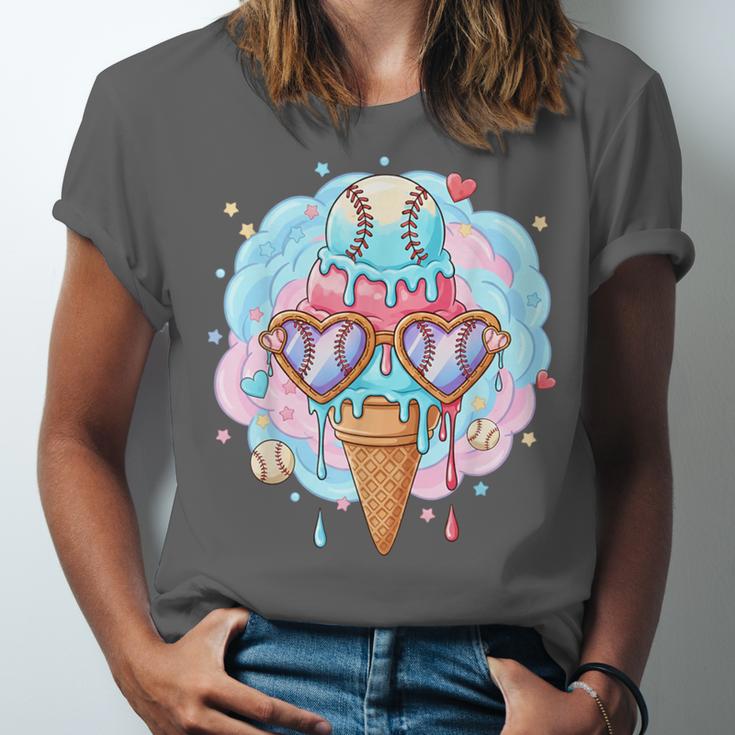 Baseball Ice Cream Heart Sunglasses Youth Boys Valentine Unisex Jersey T-Shirt Baseball Ice Cream Heart Sunglasses Youth Boys Valentine Unisex Jersey T-Shirt