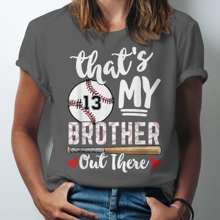 Baseball Jersey Number 13 That's My Brother Out There Unisex Jersey T-Shirt Baseball Jersey Number 13 That's My Brother Out There Unisex Jersey T-Shirt