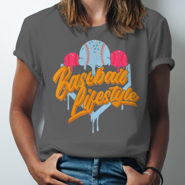 Baseball Lifestyle Home Plate Ice Cream Drip Men Boys Kids Unisex Jersey T-Shirt Baseball Lifestyle Home Plate Ice Cream Drip Men Boys Kids Unisex Jersey T-Shirt
