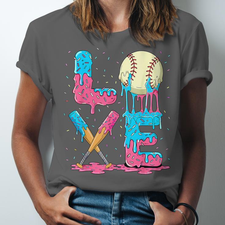 Baseball Love Drip Ice Cream Colorful Baseball Unisex Jersey T-Shirt