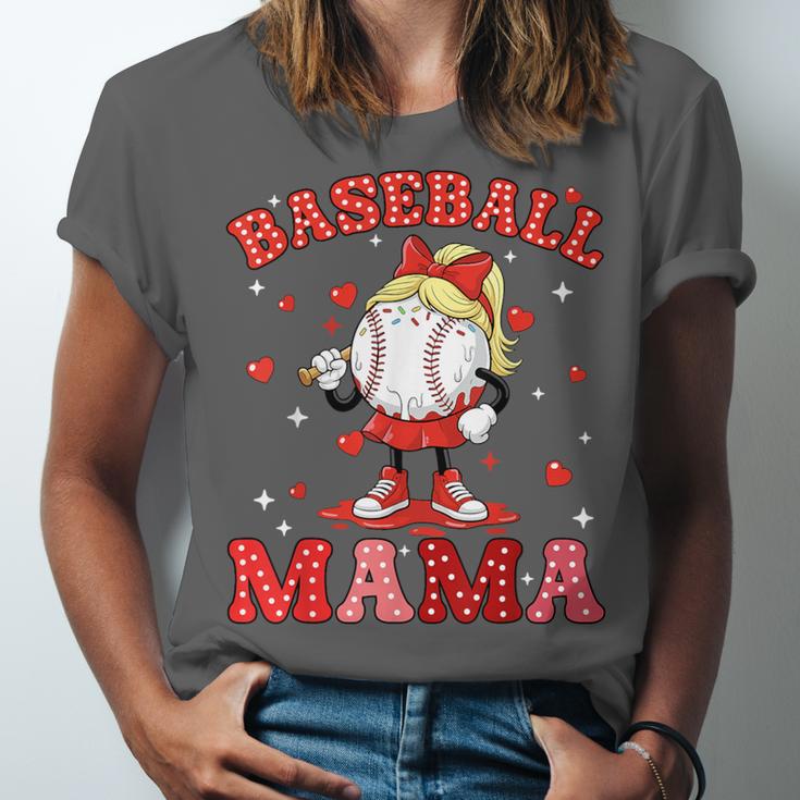 Baseball Mama Sports Mom Baseball Valentine Drip Girls Women Unisex Jersey T-Shirt