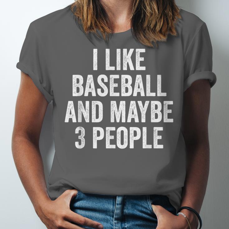 I Like Baseball And Maybe 3 People Baseball Player Unisex Jersey T-Shirt