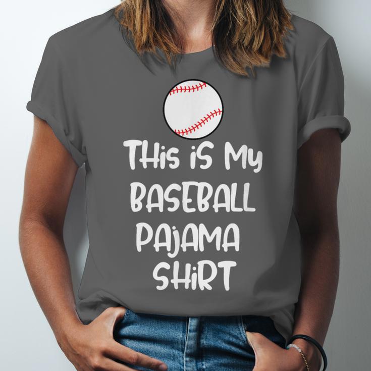 This Is My Baseball Pajama Shirt For Players Teens Boys Girl Unisex Jersey T-Shirt