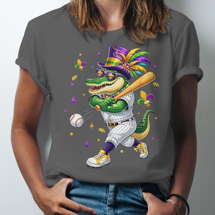 Baseball Player Mardi Gras Alligator Carnival Costume Beads Unisex Jersey T-Shirt Baseball Player Mardi Gras Alligator Carnival Costume Beads Unisex Jersey T-Shirt