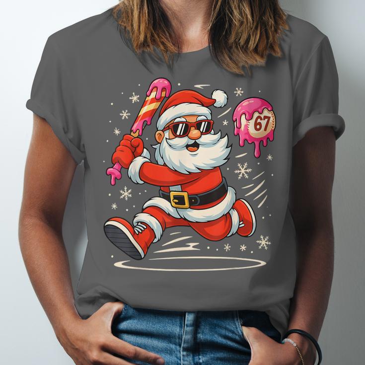 Baseball Santa 67 Baseball Christmas Pajamas Xmas Men Boy 67 Unisex Jersey T-Shirt