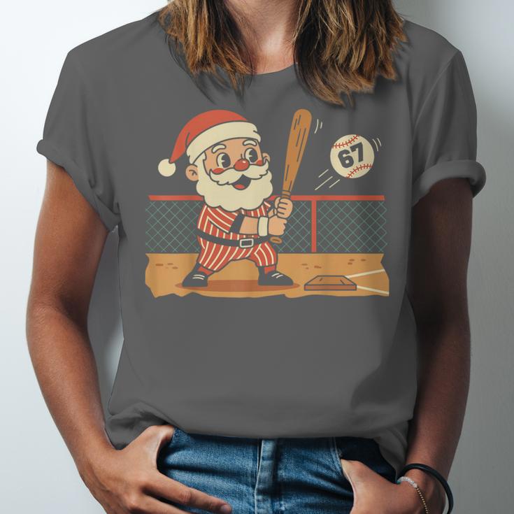 Baseball Santa 67 Christmas Xmas Boys Retro Unisex Jersey T-Shirt