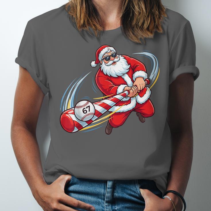 Baseball Santa 67 Christmas Xmas Pajamas Boys Unisex Jersey T-Shirt