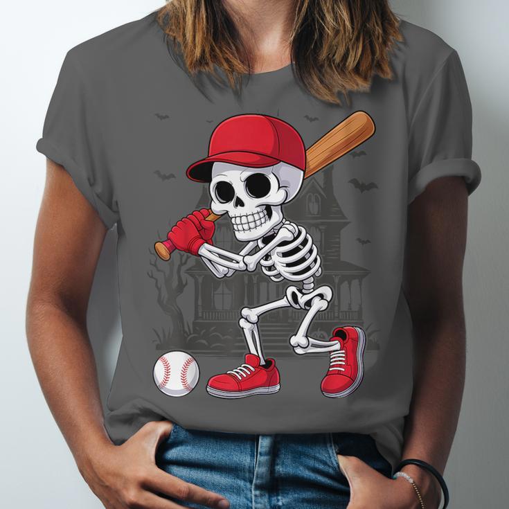 Baseball Skeleton Halloween Playing Unisex Jersey T-Shirt Baseball Skeleton Halloween Playing Unisex Jersey T-Shirt