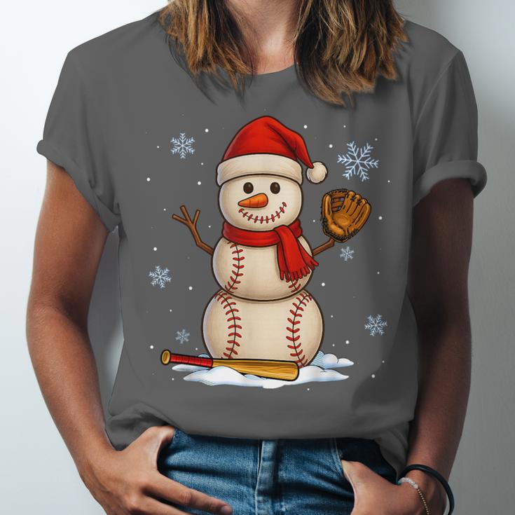 Baseball Snowman Merry Christmas Holiday Sports Xmas Pajamas Unisex Jersey T-Shirt Baseball Snowman Merry Christmas Holiday Sports Xmas Pajamas Unisex Jersey T-Shirt