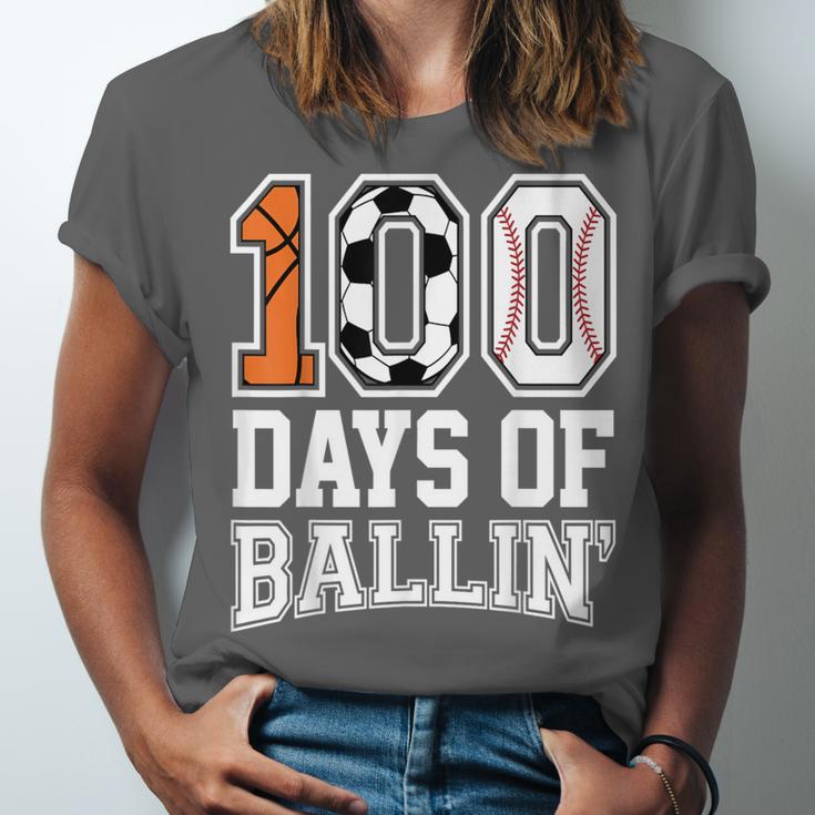 Baseball Soccer Basketball 100 Days Of School Unisex Jersey T-Shirt Baseball Soccer Basketball 100 Days Of School Unisex Jersey T-Shirt
