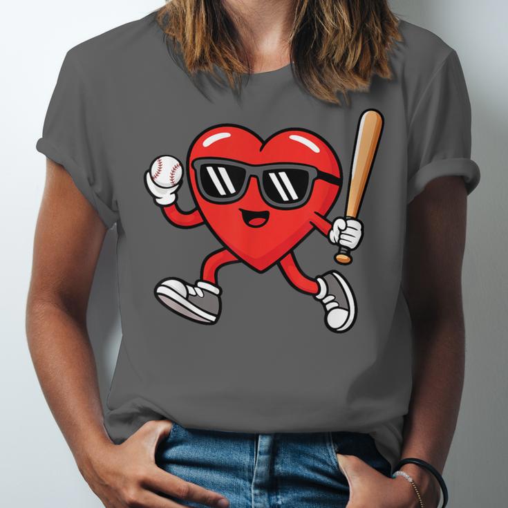 Baseball Valentines Day Heart Boys Sports Love Unisex Jersey T-Shirt
