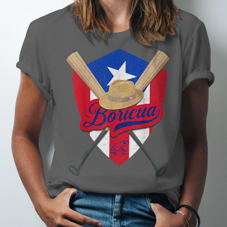 Boricua Puerto Rico Baseball Coqui Frog Pava Hat Fan Unisex Jersey T-Shirt Boricua Puerto Rico Baseball Coqui Frog Pava Hat Fan Unisex Jersey T-Shirt