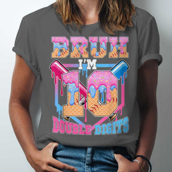 Boys 10 Double Digits 10th Birthday Ice Cream Baseball Drip Unisex Jersey T-Shirt Boys 10 Double Digits 10th Birthday Ice Cream Baseball Drip Unisex Jersey T-Shirt