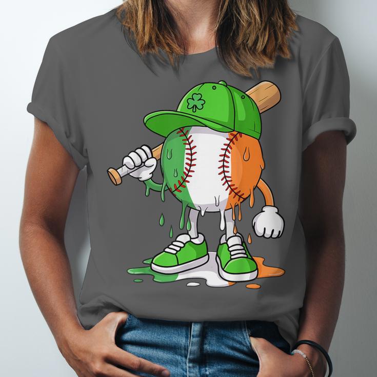 Boys St Patricks Day Kids Baseball Player Ice Cream Drip Unisex Jersey T-Shirt