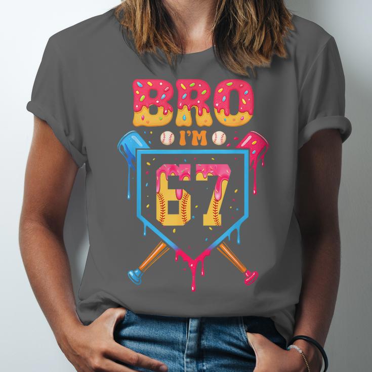 Bro I’m 67 Baseball Drip Number 67 Player 67th Birthday Unisex Jersey T-Shirt