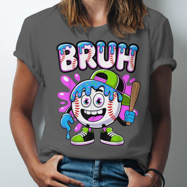 Bruh Baseball Drip Boys Youth Ice Cream Dripping Baseball Unisex Jersey T-Shirt
