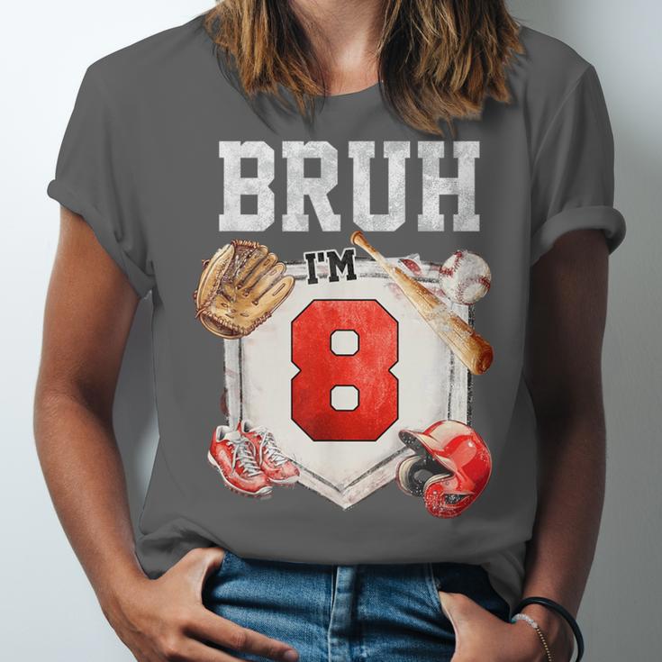 Bruh I'm 8 Baseball 8th Birthday Sports 8 Year Old Boy Unisex Jersey T-Shirt Bruh I'm 8 Baseball 8th Birthday Sports 8 Year Old Boy Unisex Jersey T-Shirt