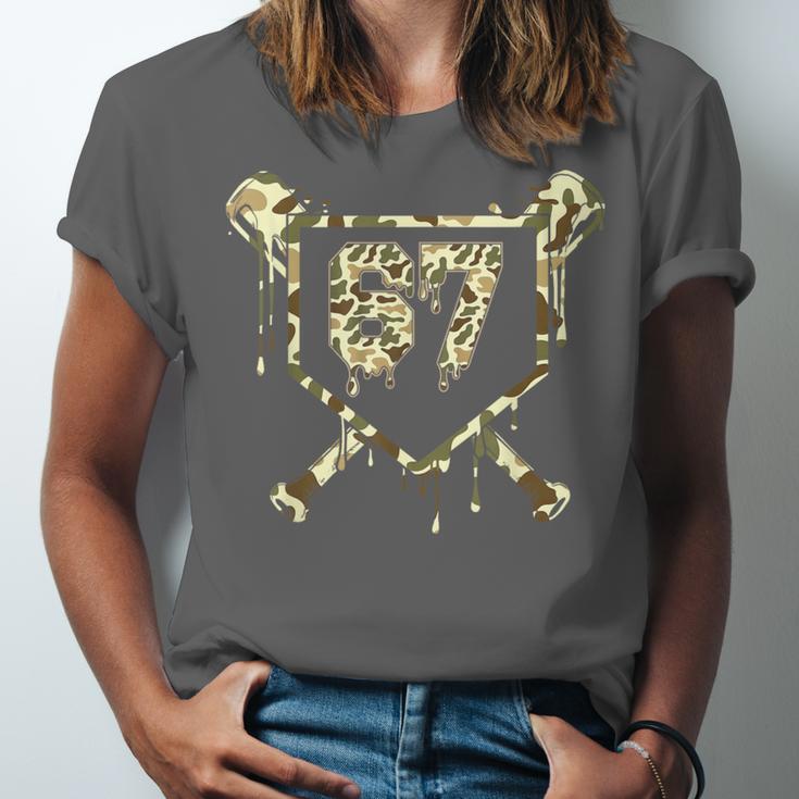 Camo Baseball Ice Cream Drip Number 67 Player 67th Birthday Unisex Jersey T-Shirt Camo Baseball Ice Cream Drip Number 67 Player 67th Birthday Unisex Jersey T-Shirt