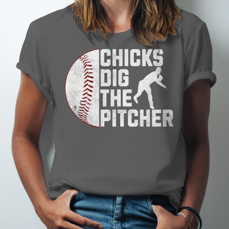 Chicks Dig The Pitcher Baseball Unisex Jersey T-Shirt Chicks Dig The Pitcher Baseball Unisex Jersey T-Shirt