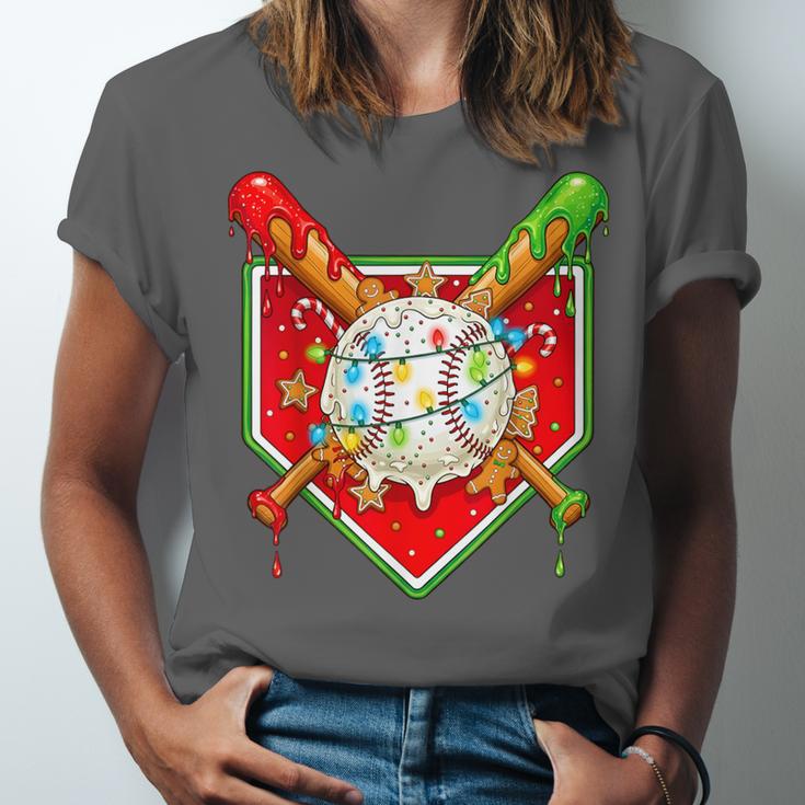 Christmas Baseball Ice Cream Drip Men Women Kids Unisex Jersey T-Shirt