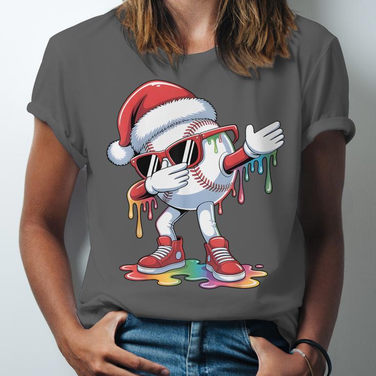Christmas Baseball Ice Cream Dripping Santa Baseball Drip Unisex Jersey T-Shirt Christmas Baseball Ice Cream Dripping Santa Baseball Drip Unisex Jersey T-Shirt