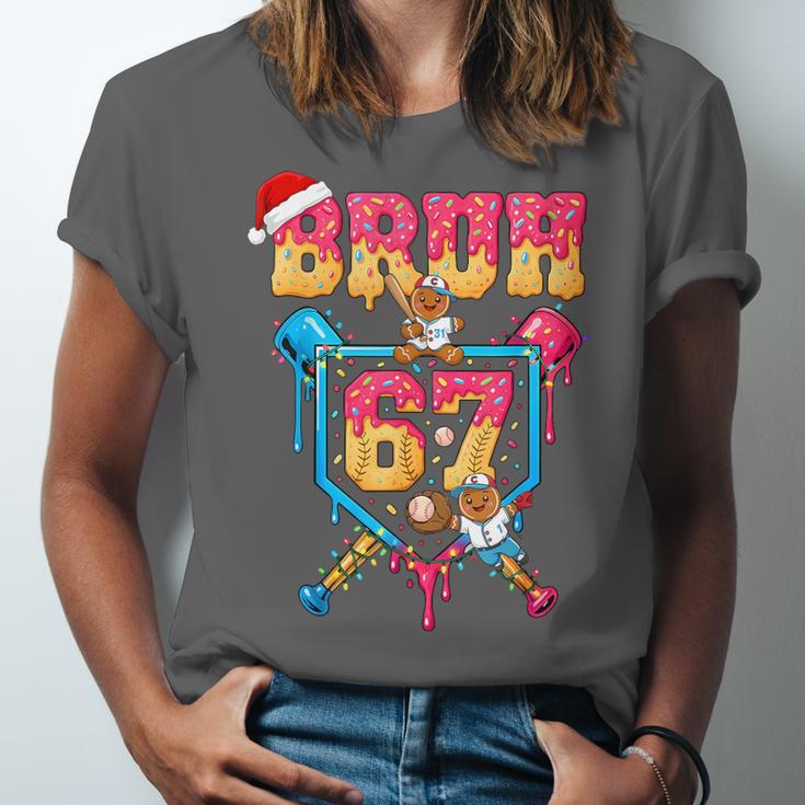 Christmas Gingerbread Bruh 67 Baseball Ice Cream Drip Kids Unisex Jersey T-Shirt