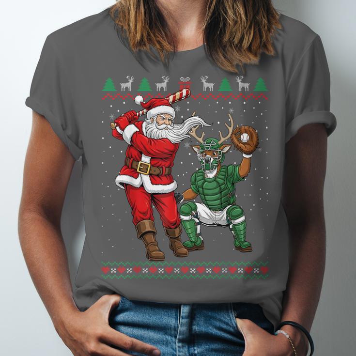 Christmas Santa Baseball Ugly Sweater Unisex Jersey T-Shirt
