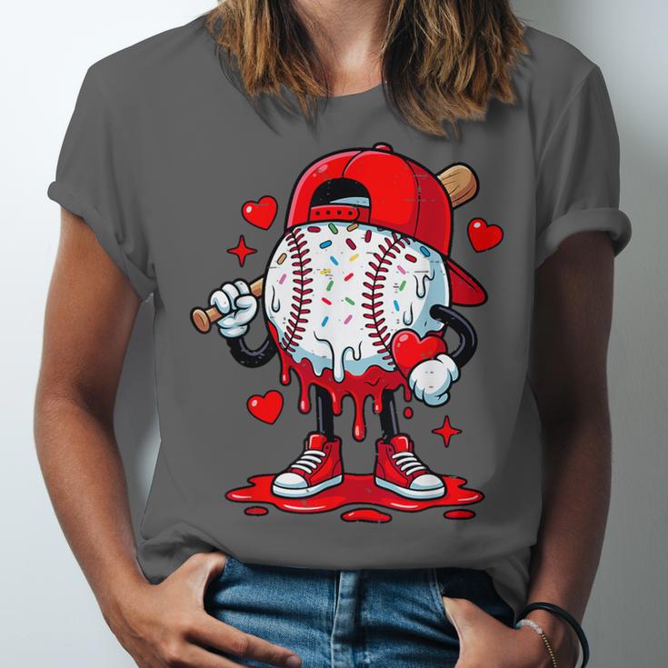Cute Game Day Baseball Ice Cream Drip Valentine Love XOXO Unisex Jersey T-Shirt Cute Game Day Baseball Ice Cream Drip Valentine Love XOXO Unisex Jersey T-Shirt