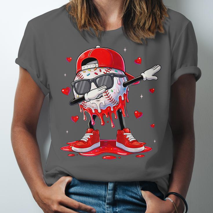 Dabbing Baseball Drip Ice Cream Youth Boy Valentines Day Unisex Jersey T-Shirt Dabbing Baseball Drip Ice Cream Youth Boy Valentines Day Unisex Jersey T-Shirt